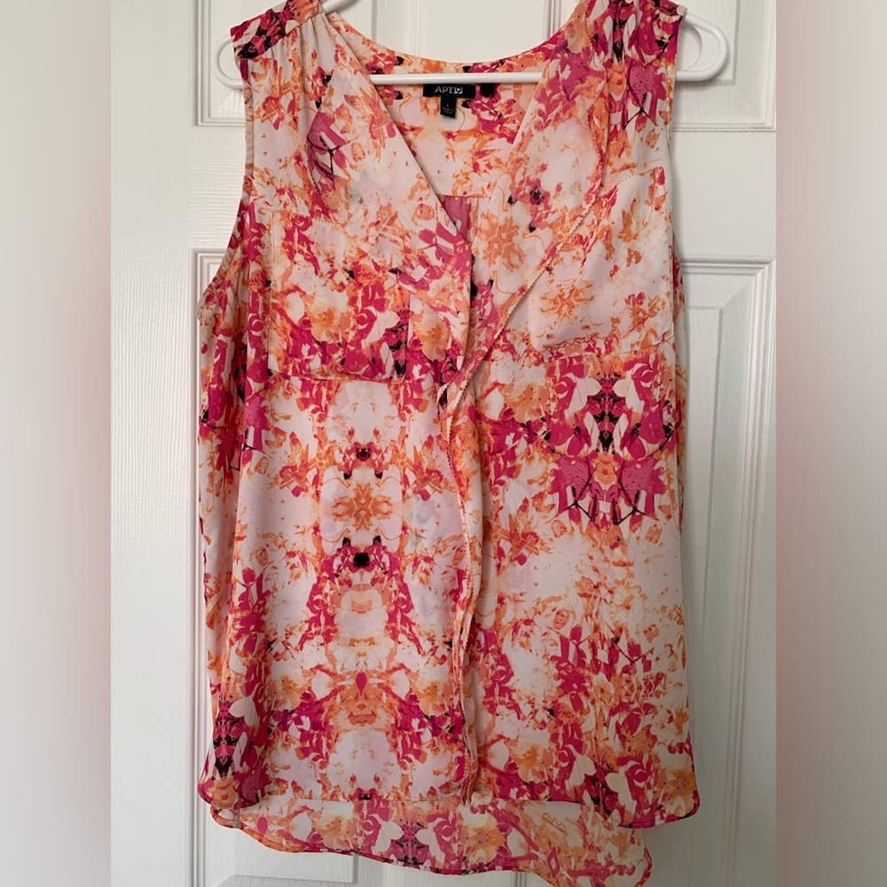 Apt 9 Sleeveless Top Pink Womens Large